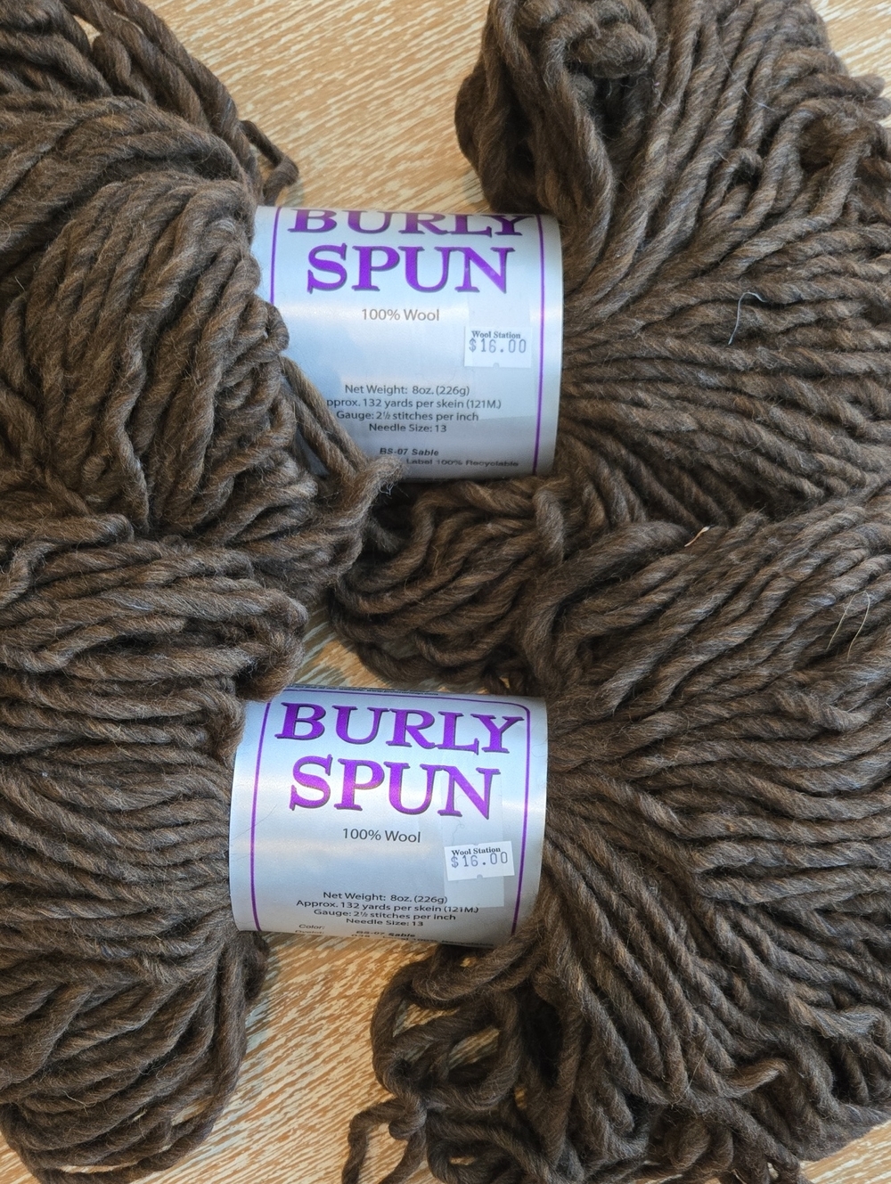 Burly Spun Wool Yarn NWT
